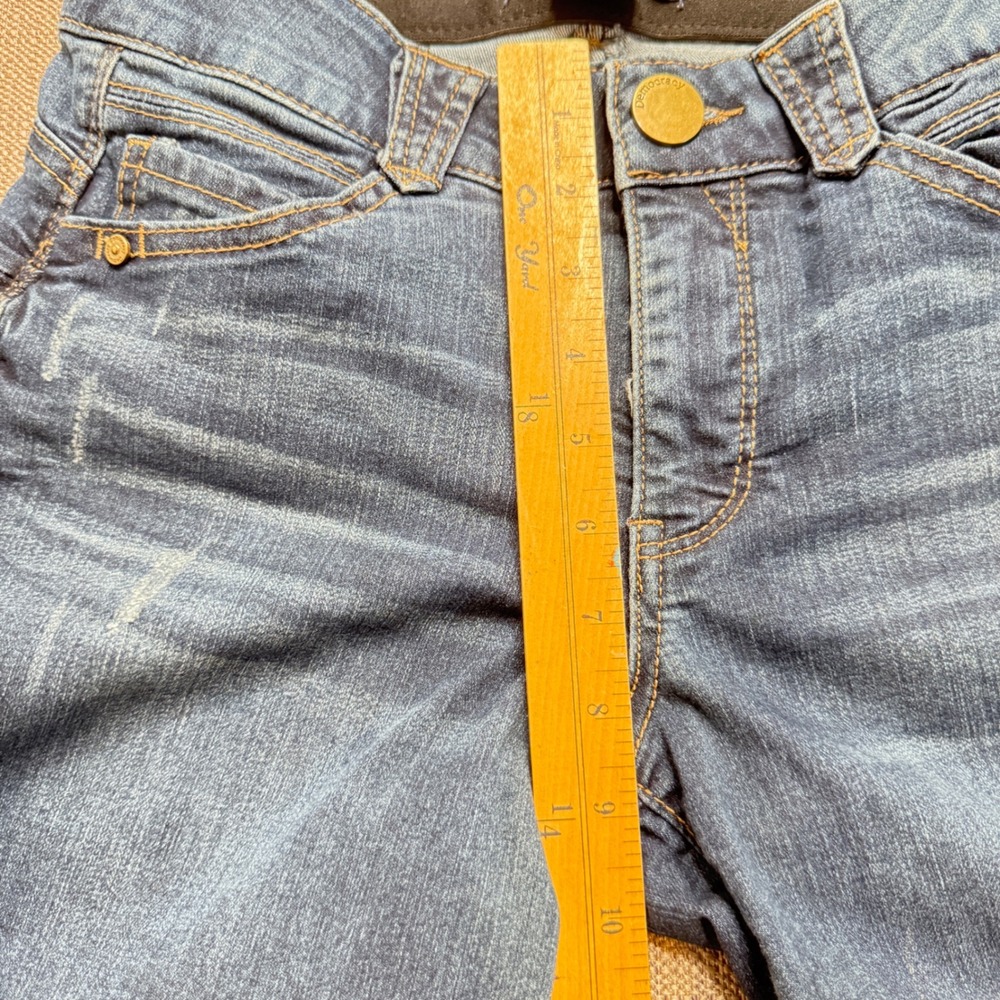 Democracy Ab solution Blue Denim Jean Shorts Womens Size 2 Stretch Mid Rise - Picture 4 of 8